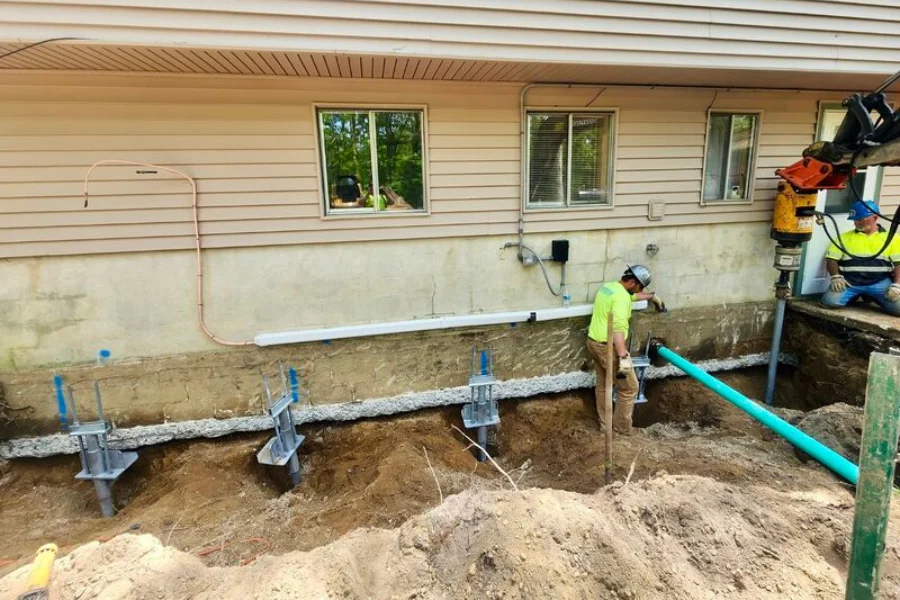 Helical Pier Installation in Warrenton, VA